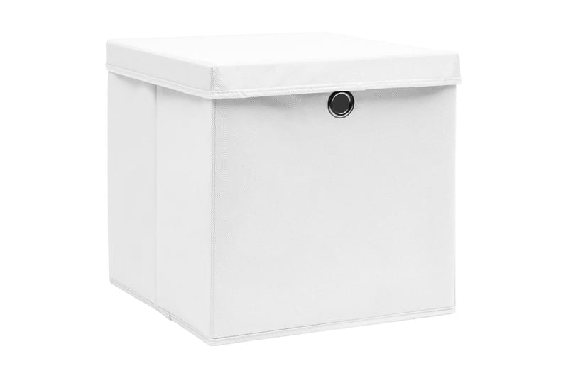 Förvaringslådor med lock 10 st vit 32x32x32 cm tyg - Vit - Förvaring - Småförvaring - Förvaringslådor