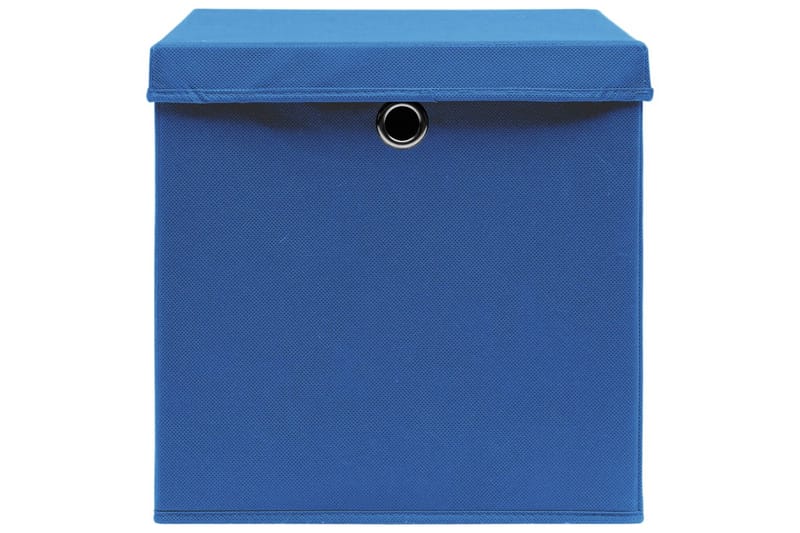 Förvaringslådor med lock 4 st 28x28x28 cm blå - Blå - Förvaring - Småförvaring - Förvaringslådor