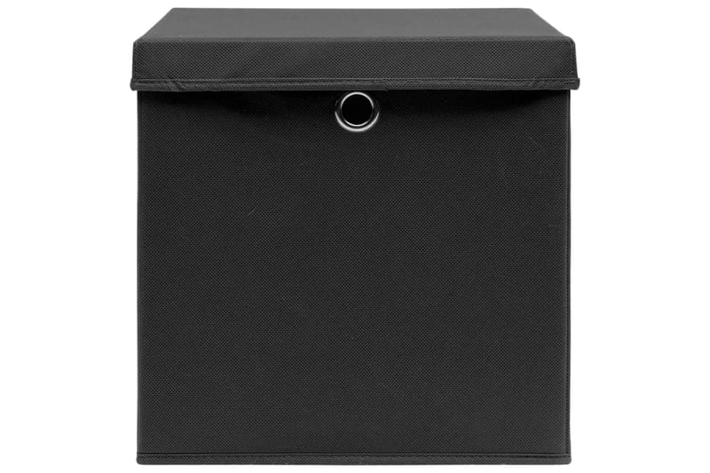 Förvaringslådor med lock 4 st 28x28x28 cm svart - Svart - Förvaring - Småförvaring - Förvaringslådor