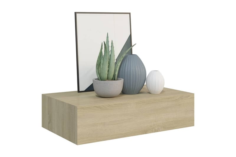 Väggmonterad låda ek 40x23,5x10 cm MDF - Brun - Förvaring - Småförvaring - Förvaringslådor