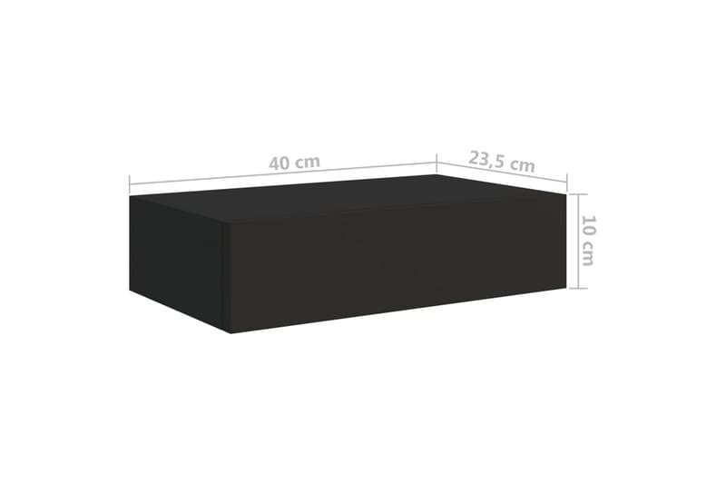 Väggmonterad låda svart 40x23,5x10 cm MDF - Svart - Förvaring - Småförvaring - Förvaringslådor