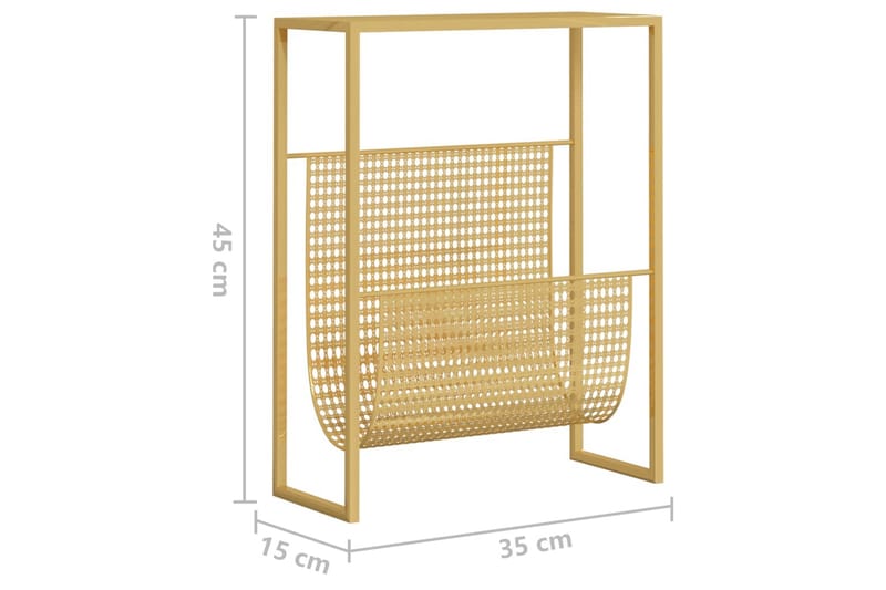 Tidningsställ guld 35x15x45 cm stål - Guld - Förvaring - Småförvaring - Förvaringsställ - Tidningsställ