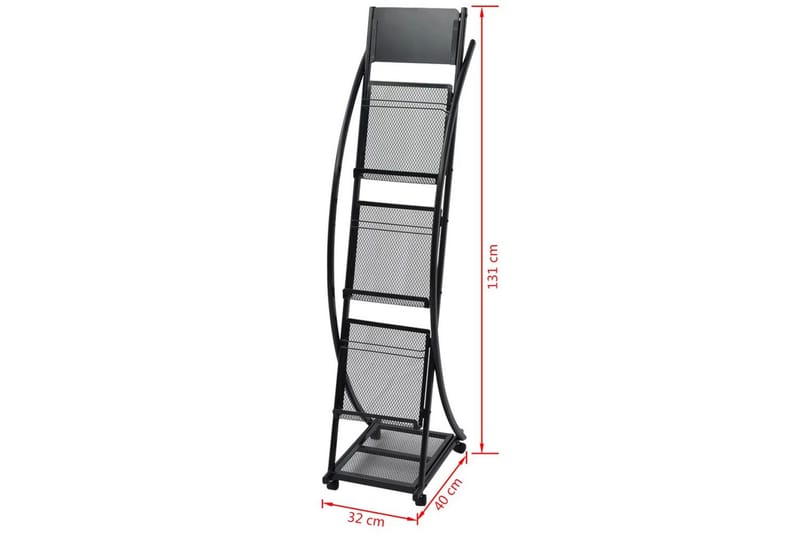 Josepha Tidningsställ 40x131 cm A4 - Svart - Förvaring - Småförvaring - Förvaringsställ - Tidningsställ