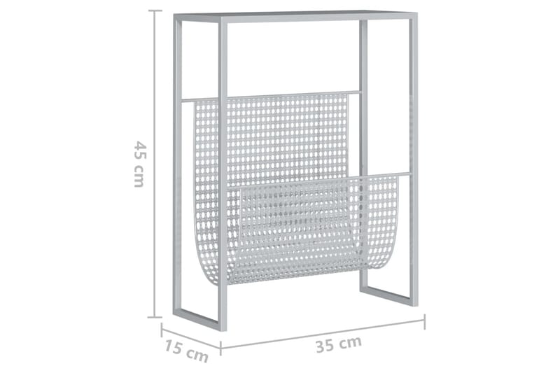 Tidningsställ silver 35x15x45 cm stål - Silver - Förvaring - Småförvaring - Förvaringsställ - Tidningsställ