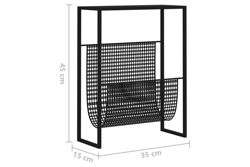 Tidningsställ svart 35x15x45 cm stål - Svart - Tidningsställ - Småförvaring