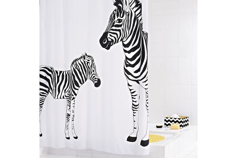 RIDDER Duschdraperi Zebra tyg 180x200 cm 42311 - Inredning & dekor - Badrumsinredning - Duschdraperi