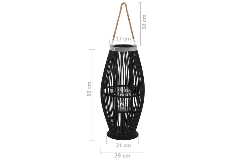 Hängande ljuslykta bambu 60 cm svart - Svart - Inredning & dekor - Dekor & inredningsdetaljer