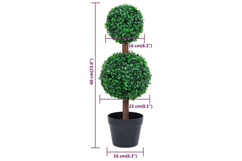 Konstväxt buxbom bollformad med kruka 60 cm grön - Grön - Inredning & dekor - Dekor & inredningsdetaljer - Konstgjorda växter