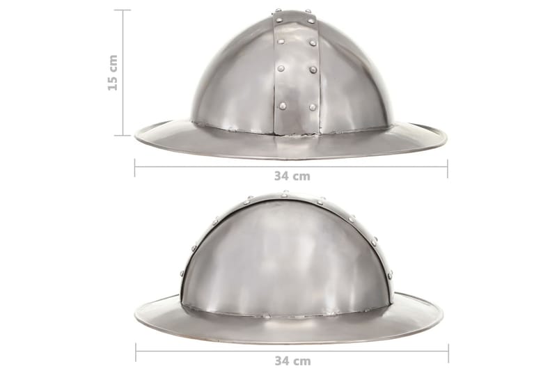 Medeltida riddarhjälm för LARP silver stål - Inredning & dekor - Dekor & inredningsdetaljer