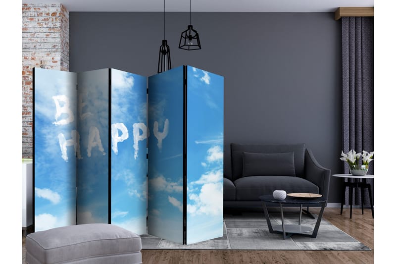 BE HAPPY Rumsavdelare 225x172 cm - Artgeist sp. z o. o. - Inredning & dekor - Dekor & inredningsdetaljer - Rumsavdelare