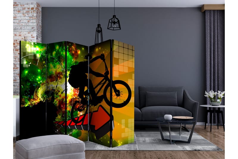 BICYCLE TRICKS Rumsavdelare 225x172 cm - Artgeist sp. z o. o. - Inredning & dekor - Dekor & inredningsdetaljer - Rumsavdelare