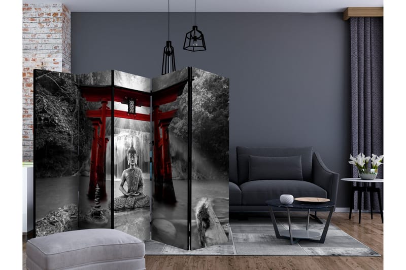 BUDDHA SMILE RED Rumsavdelare 225x172 cm - Artgeist sp. z o. o. - Inredning & dekor - Dekor & inredningsdetaljer - Rumsavdelare