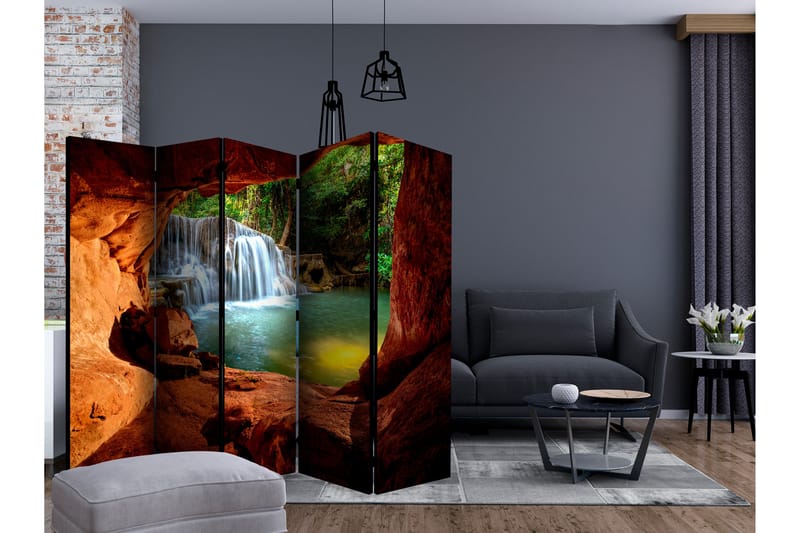 CAVE FOREST WATERFALL Rumsavdelare 225x172 cm - Artgeist sp. z o. o. - Inredning & dekor - Dekor & inredningsdetaljer - Rumsavdelare