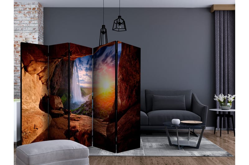 CAVE SELJALANDSFOSS WATERFALL Rumsavdelare 225x172 cm - Artgeist sp. z o. o. - Inredning & dekor - Dekor & inredningsdetaljer - Rumsavdelare