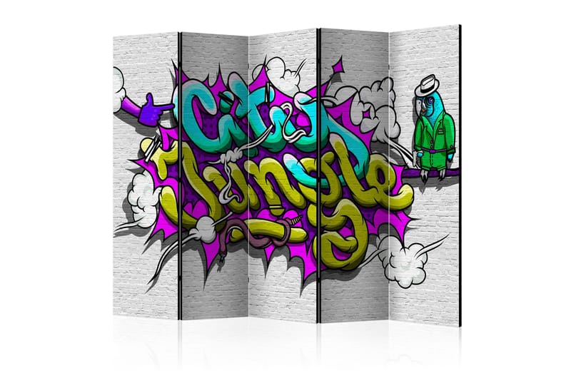 CITY JUNGLE GRAFFITI Rumsavdelare 225x172 cm - Artgeist sp. z o. o. - Inredning & dekor - Dekor & inredningsdetaljer - Rumsavdelare