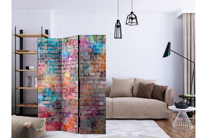 COLOURFUL BRICK Rumsavdelare 135x172 cm - Artgeist sp. z o. o. - Inredning & dekor - Dekor & inredningsdetaljer - Rumsavdelare