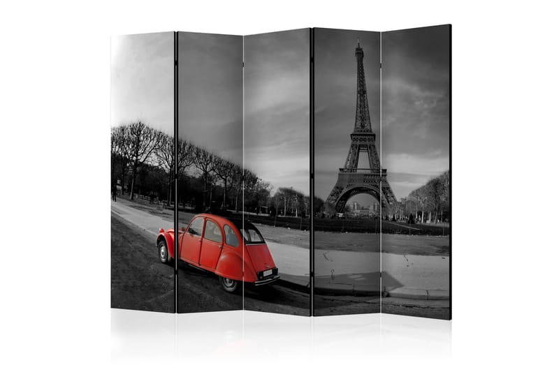 EIFFEL TOWER AND RED CAR Rumsavdelare 225x172 cm - Artgeist sp. z o. o. - Inredning & dekor - Dekor & inredningsdetaljer - Rumsavdelare