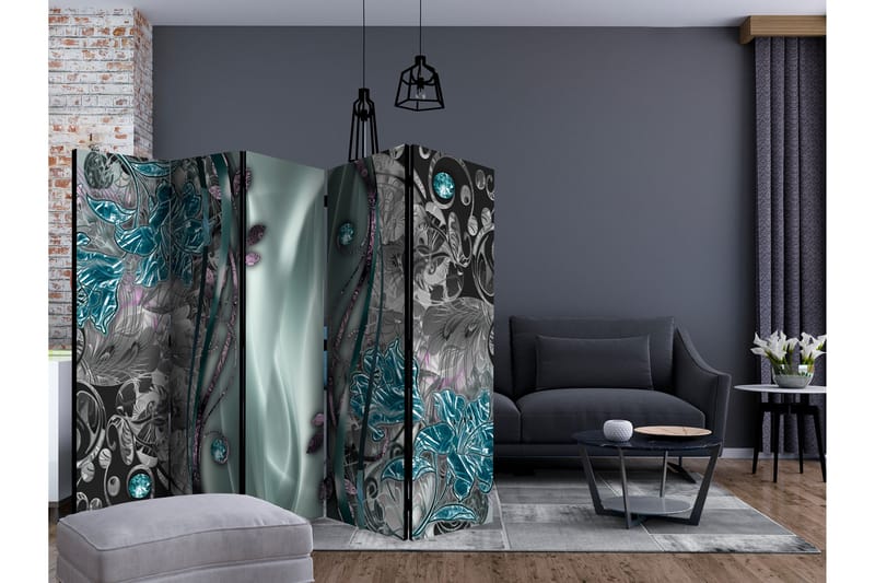 FLORAL CURTAIN (TURQUOISE) Rumsavdelare 225x172 cm - Artgeist sp. z o. o. - Inredning & dekor - Dekor & inredningsdetaljer - Rumsavdelare