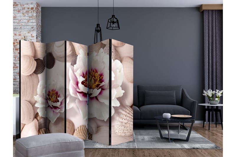 FLOWERS AND SHELLS Rumsavdelare 225x172 cm - Artgeist sp. z o. o. - Inredning & dekor - Dekor & inredningsdetaljer - Rumsavdelare