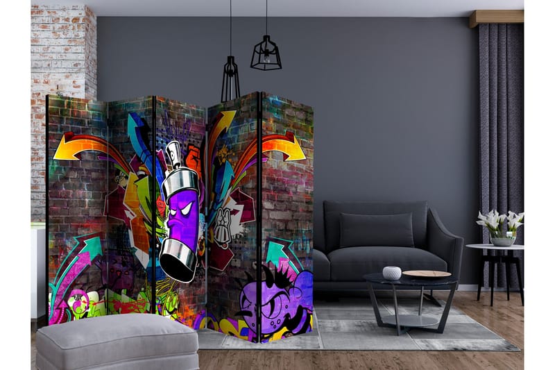 GRAFFITI COLOURFUL ATTACK Rumsavdelare 225x172 cm - Artgeist sp. z o. o. - Inredning & dekor - Dekor & inredningsdetaljer - Rumsavdelare