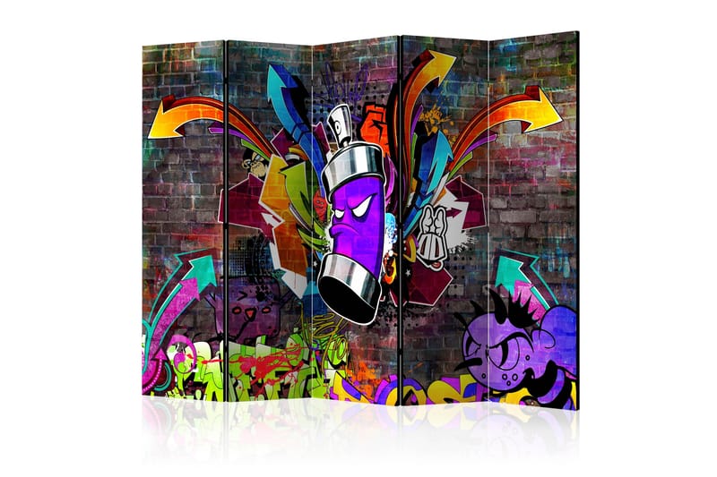 GRAFFITI COLOURFUL ATTACK Rumsavdelare 225x172 cm - Artgeist sp. z o. o. - Inredning & dekor - Dekor & inredningsdetaljer - Rumsavdelare