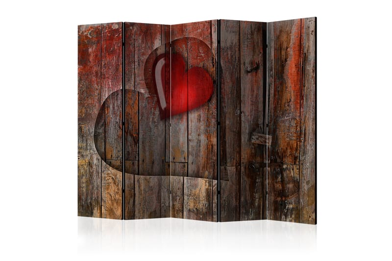 HEART ON WOODEN BACKGROUND Rumsavdelare 225x172 cm - Artgeist sp. z o. o. - Inredning & dekor - Dekor & inredningsdetaljer - Rumsavdelare