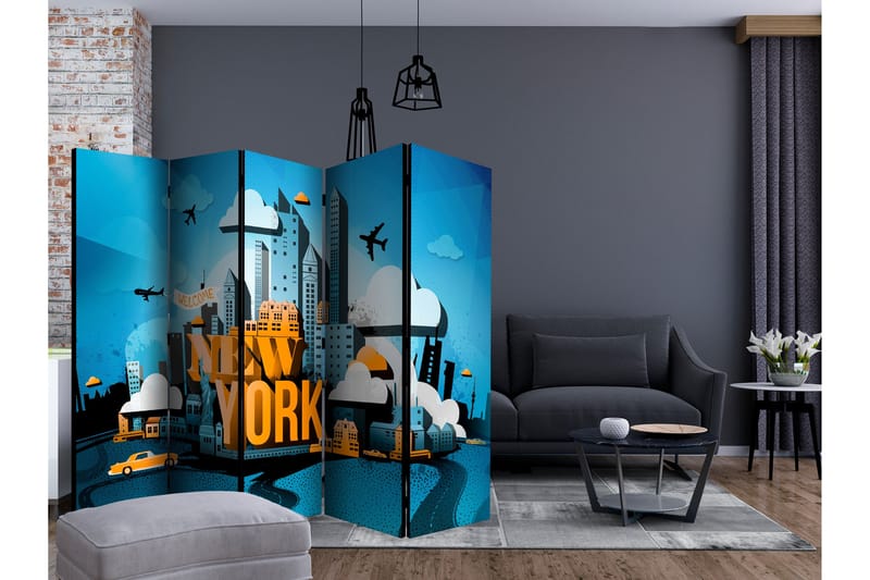 NEW YORK WELCOME Rumsavdelare 225x172 cm - Artgeist sp. z o. o. - Inredning & dekor - Dekor & inredningsdetaljer - Rumsavdelare