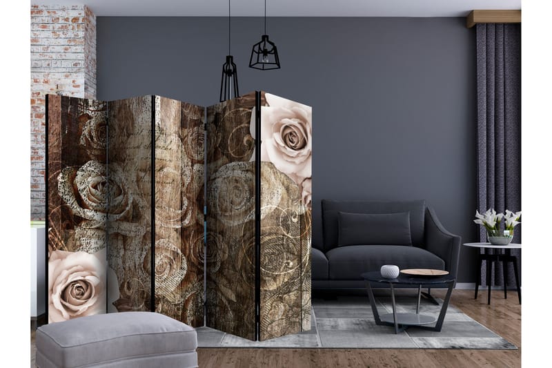 OLD WOOD & ROSES Rumsavdelare 225x172 cm - Artgeist sp. z o. o. - Inredning & dekor - Dekor & inredningsdetaljer - Rumsavdelare