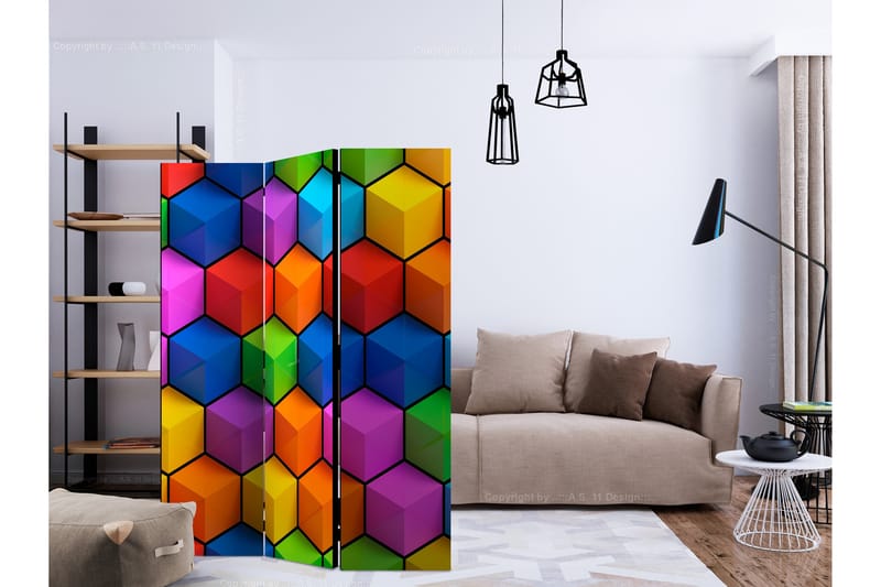 RAINBOW GEOMETRY Rumsavdelare 135x172 cm - Artgeist sp. z o. o. - Inredning & dekor - Dekor & inredningsdetaljer - Rumsavdelare