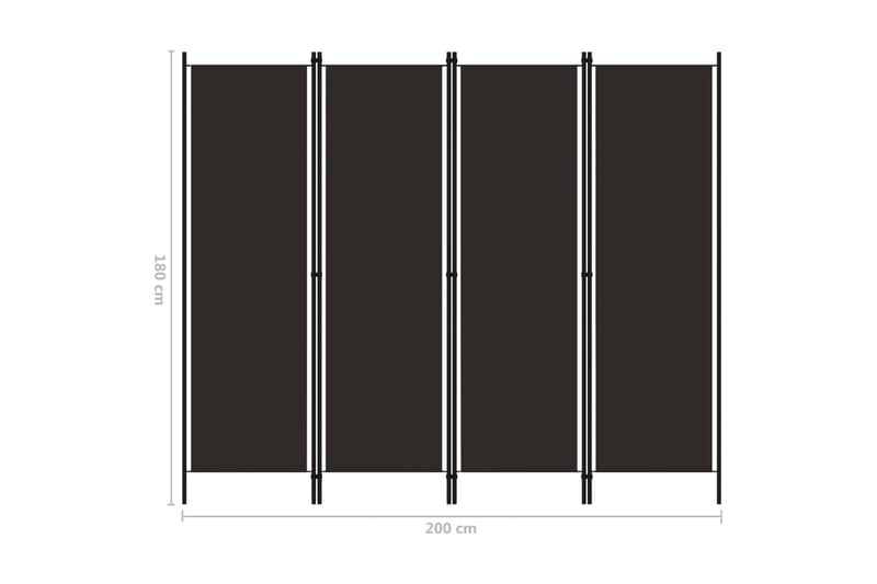 Rumsavdelare 4 paneler brun 200x180 cm - Brun - Inredning & dekor - Dekor & inredningsdetaljer - Rumsavdelare