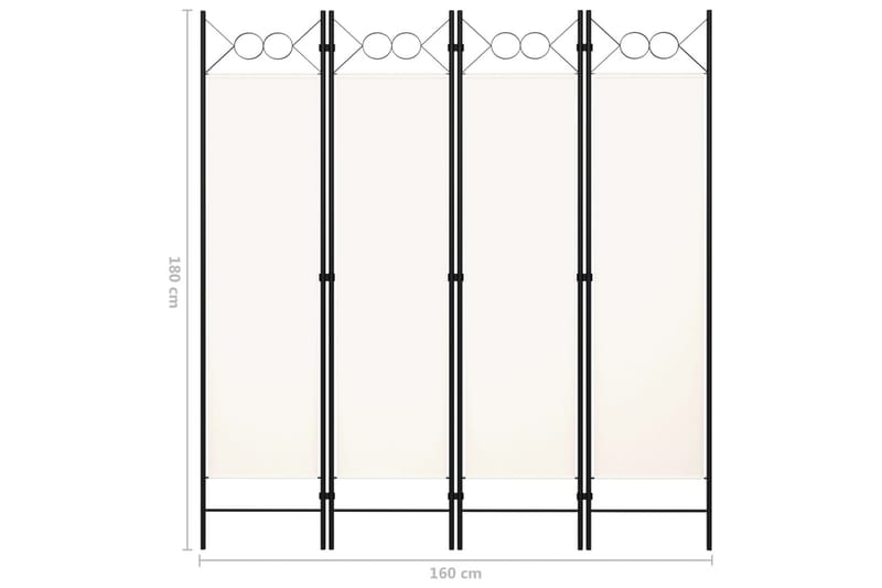 Rumsavdelare 4 paneler gräddvit 160x180 cm - Vit - Inredning & dekor - Dekor & inredningsdetaljer - Rumsavdelare