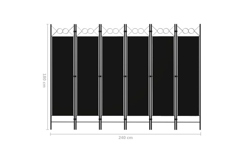 Rumsavdelare 6 paneler svart 240x180 cm - Svart - Inredning & dekor - Dekor & inredningsdetaljer - Rumsavdelare