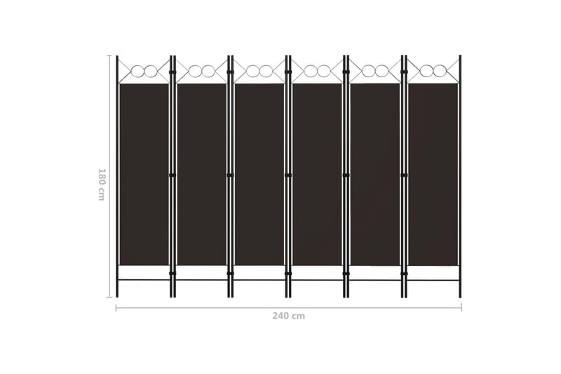 Rumsavdelare 6 paneler brun 240x180 cm - Brun - Inredning & dekor - Dekor & inredningsdetaljer - Rumsavdelare