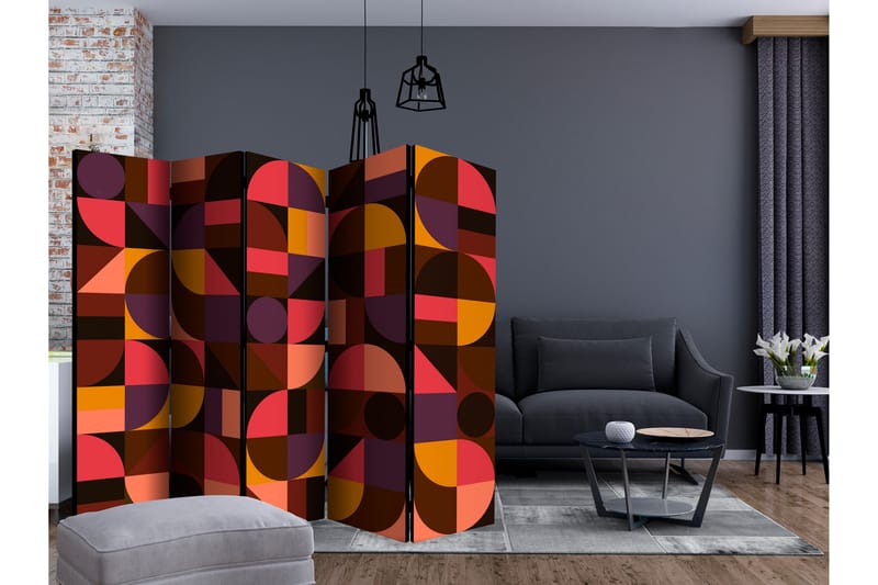 RUMSAVDELARE Geometric Mosaic Red II 225x172 cm - Artgeist sp. z o. o. - Inredning & dekor - Dekor & inredningsdetaljer - Rumsavdelare