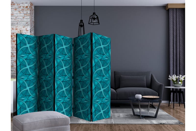 RUMSAVDELARE Geometric Turquoise II 225x172 cm - Artgeist sp. z o. o. - Inredning & dekor - Dekor & inredningsdetaljer - Rumsavdelare