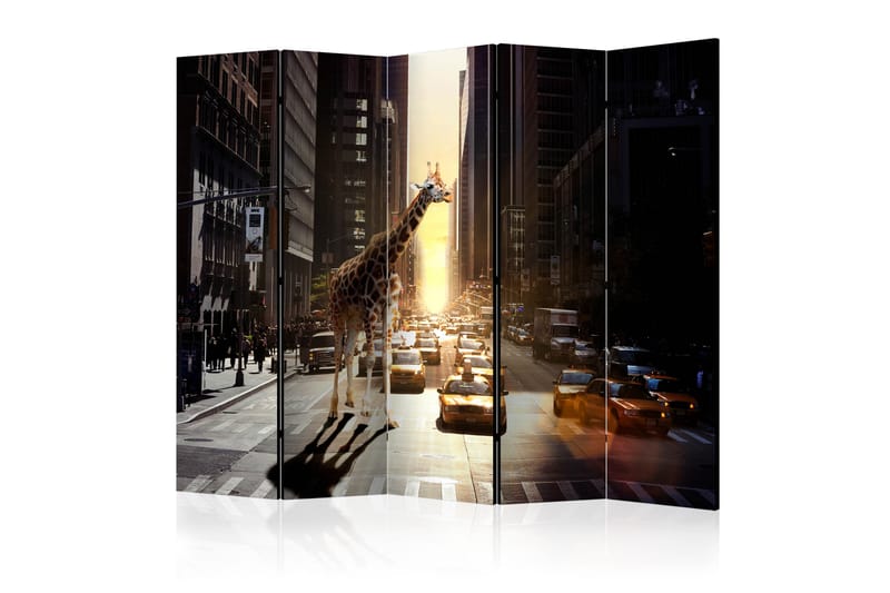 RUMSAVDELARE Giraffe in the Big City II 225x172 cm - Artgeist sp. z o. o. - Inredning & dekor - Dekor & inredningsdetaljer - Rumsavdelare