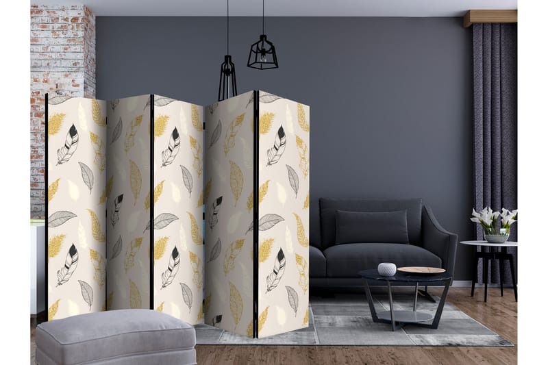 RUMSAVDELARE Golden Feathers II 225x172 cm - Artgeist sp. z o. o. - Inredning & dekor - Dekor & inredningsdetaljer - Rumsavdelare