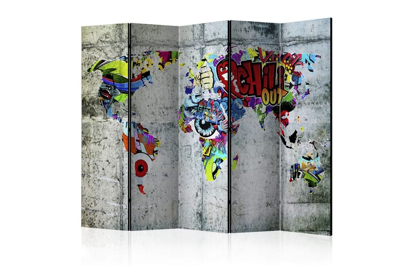 RUMSAVDELARE Graffiti World 225x172 - Artgeist sp. z o. o. - Inredning & dekor - Dekor & inredningsdetaljer - Rumsavdelare