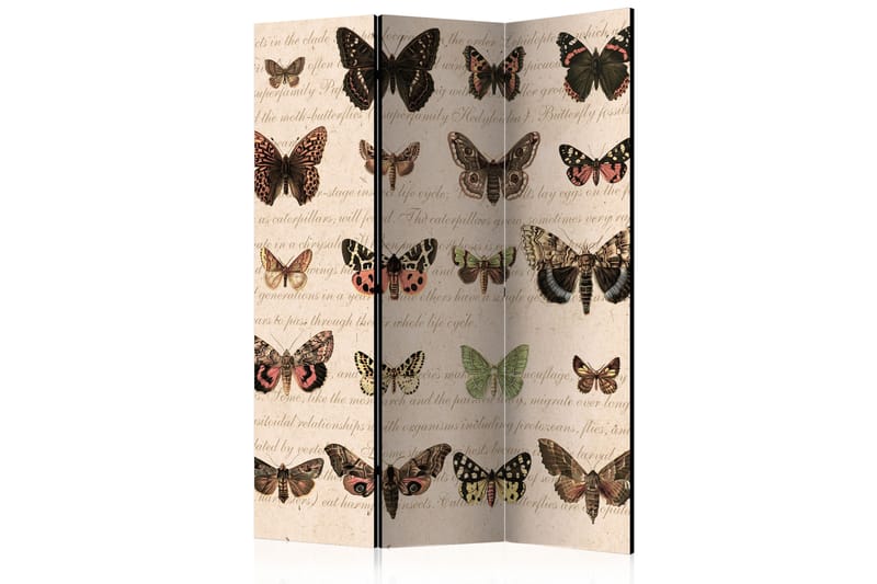 RUMSAVDELARE Retro Style Butterflies 135x172 - Artgeist sp. z o. o. - Inredning & dekor - Dekor & inredningsdetaljer - Rumsavdelare