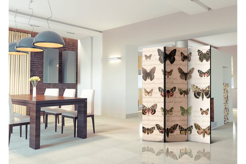 RUMSAVDELARE Retro Style Butterflies 135x172 - Artgeist sp. z o. o. - Inredning & dekor - Dekor & inredningsdetaljer - Rumsavdelare