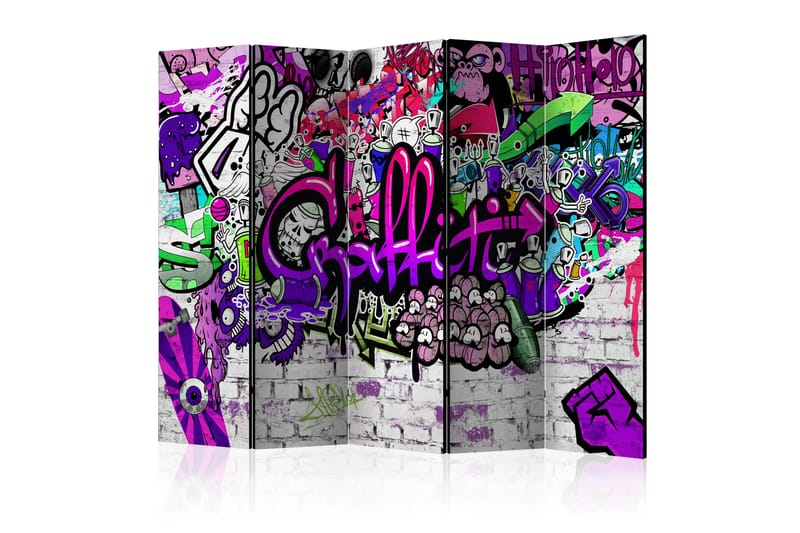 RUMSAVDELARE Purple Graffiti 225x172 - Artgeist sp. z o. o. - Inredning & dekor - Dekor & inredningsdetaljer - Rumsavdelare