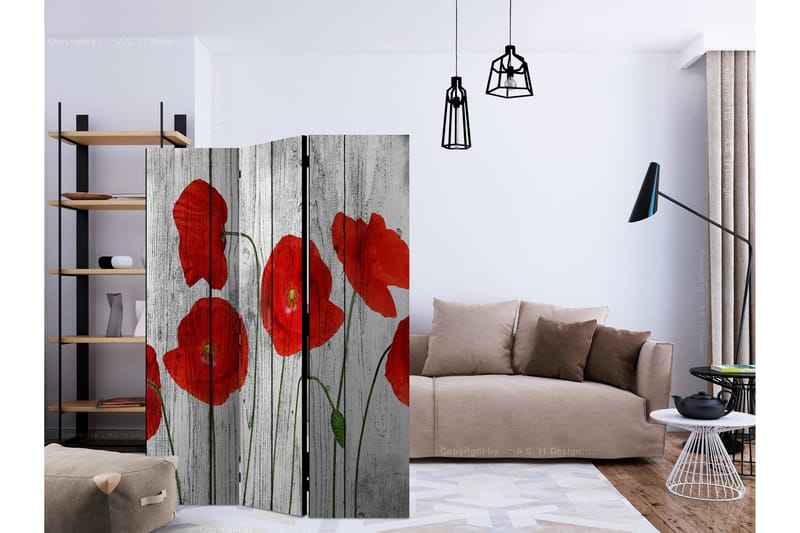 TALE OF RED POPPIES Rumsavdelare 135x172 cm - Artgeist sp. z o. o. - Inredning & dekor - Dekor & inredningsdetaljer - Rumsavdelare