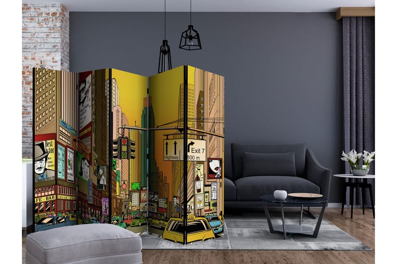 VIBRANT CITY NY Rumsavdelare 225x172 cm - Artgeist sp. z o. o. - Inredning & dekor - Dekor & inredningsdetaljer - Rumsavdelare