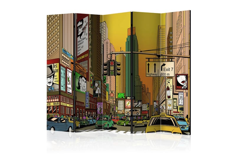 VIBRANT CITY NY Rumsavdelare 225x172 cm - Artgeist sp. z o. o. - Inredning & dekor - Dekor & inredningsdetaljer - Rumsavdelare