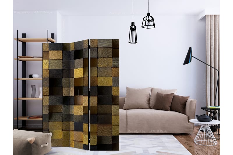 WOODEN CUBES Rumsavdelare 135x172 cm - Artgeist sp. z o. o. - Inredning & dekor - Dekor & inredningsdetaljer - Rumsavdelare