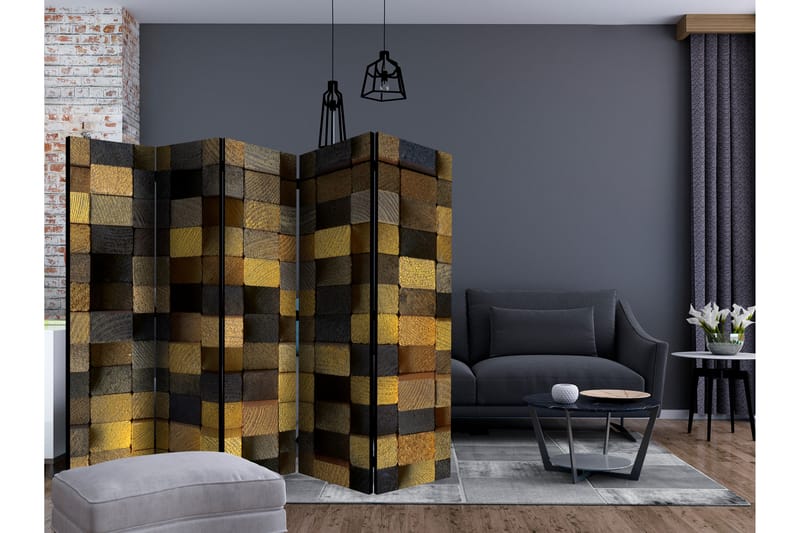 WOODEN CUBES Rumsavdelare 225x172 cm - Artgeist sp. z o. o. - Inredning & dekor - Dekor & inredningsdetaljer - Rumsavdelare