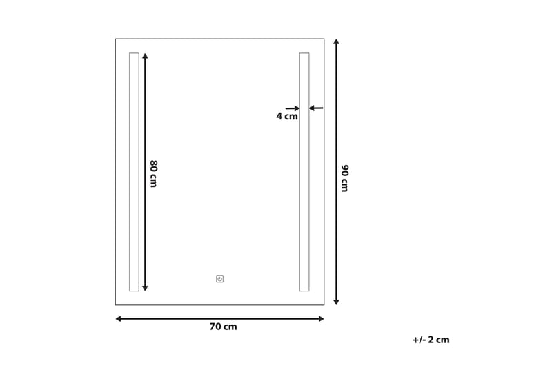 ARELIZ Spegel LED 70x90 cm Silver - Inredning & dekor - Speglar - Badrumsspegel