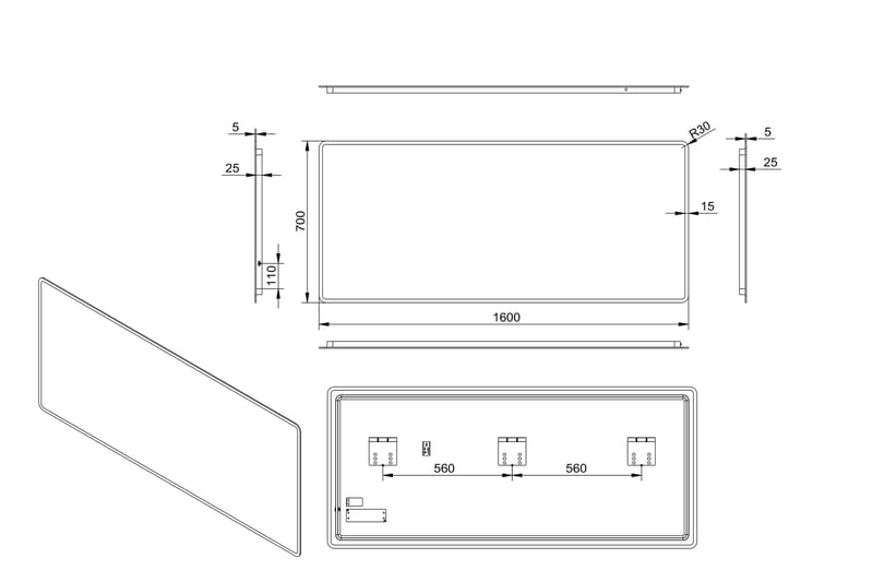 MALBAN Spegel 160x70 cm - Inredning & dekor - Speglar - Badrumsspegel