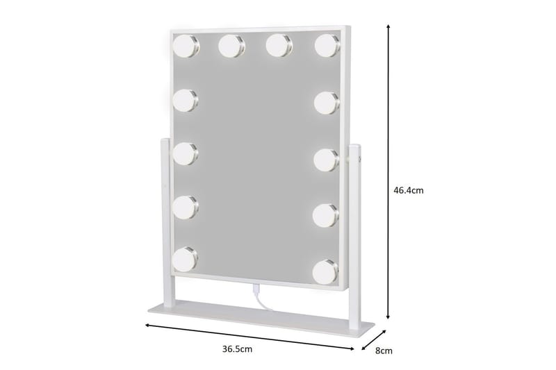 Glow Sminkspegel 36,5 cm med LED Belysning Vit - Inredning & dekor - Speglar - Sminkspegel