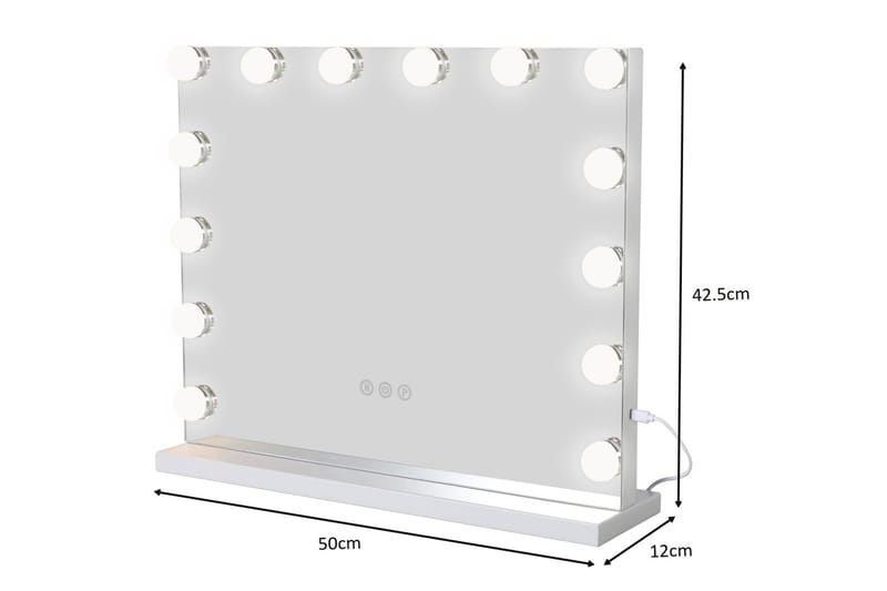 Glow Sminkspegel 50 cm med LED Belysning Vit - Inredning & dekor - Speglar - Sminkspegel